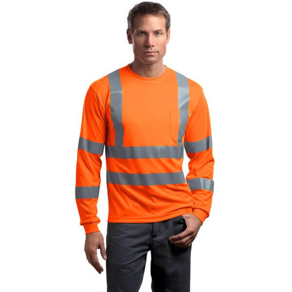 CornerStone ® - ANSI 107 Class 3 Long Sleeve Snag-Resistant Reflective T-Shirt CS409