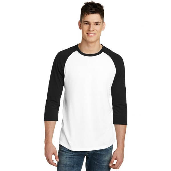 District ® Young Mens Very Important Tee ® 3/4-Sleeve Raglan DT6210
