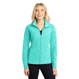 Port Authority ® Ladies Heather Microfleece Full-Zip Jacket Aqua Green Heather