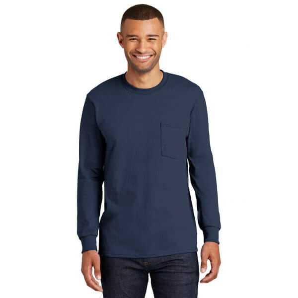 Port & Company ® Tall Long Sleeve Essential Pocket Tee PC61LSPT