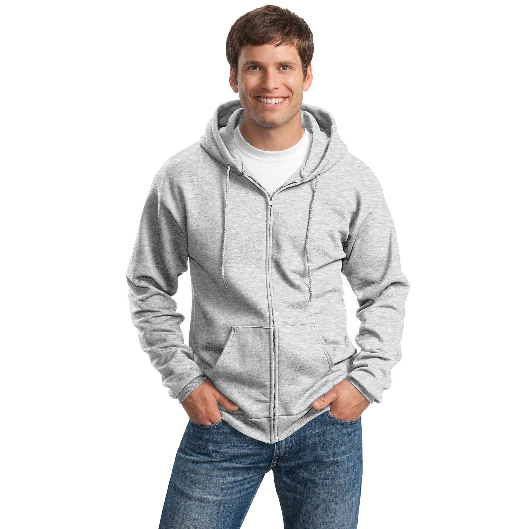 Port & Company ® Tall Essential Fleece Full-Zip Hooded Sweatshirt ...