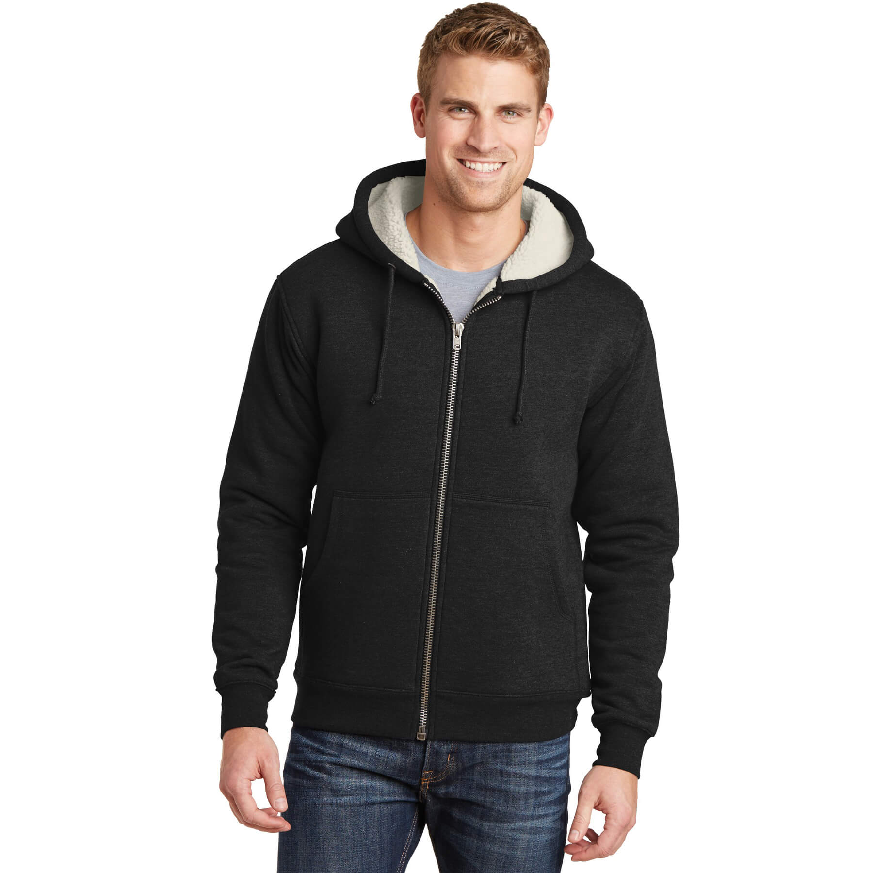 CornerStone ® Heavyweight Sherpa-Lined Hooded Fleece Jacket