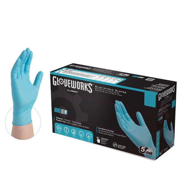 Blue Food Grade Nitrile Gloves- 5 Mil