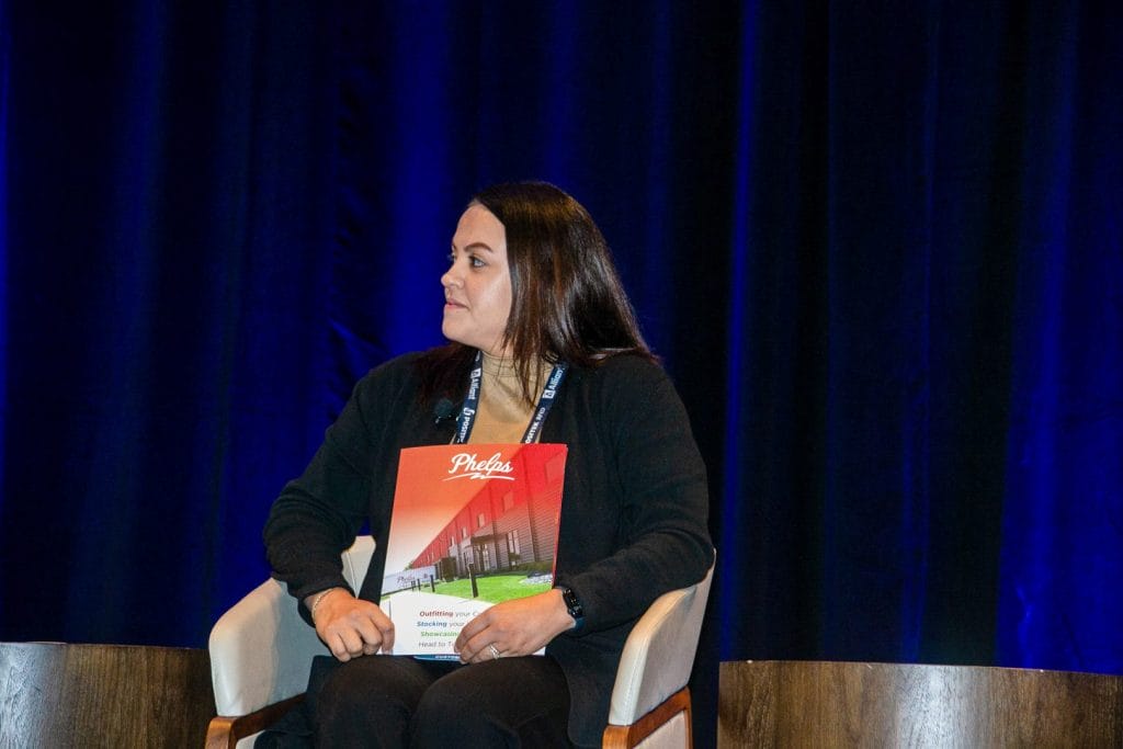 Judy Krenz speaking at the Service Superstars Roundtable during AlliantCon23.