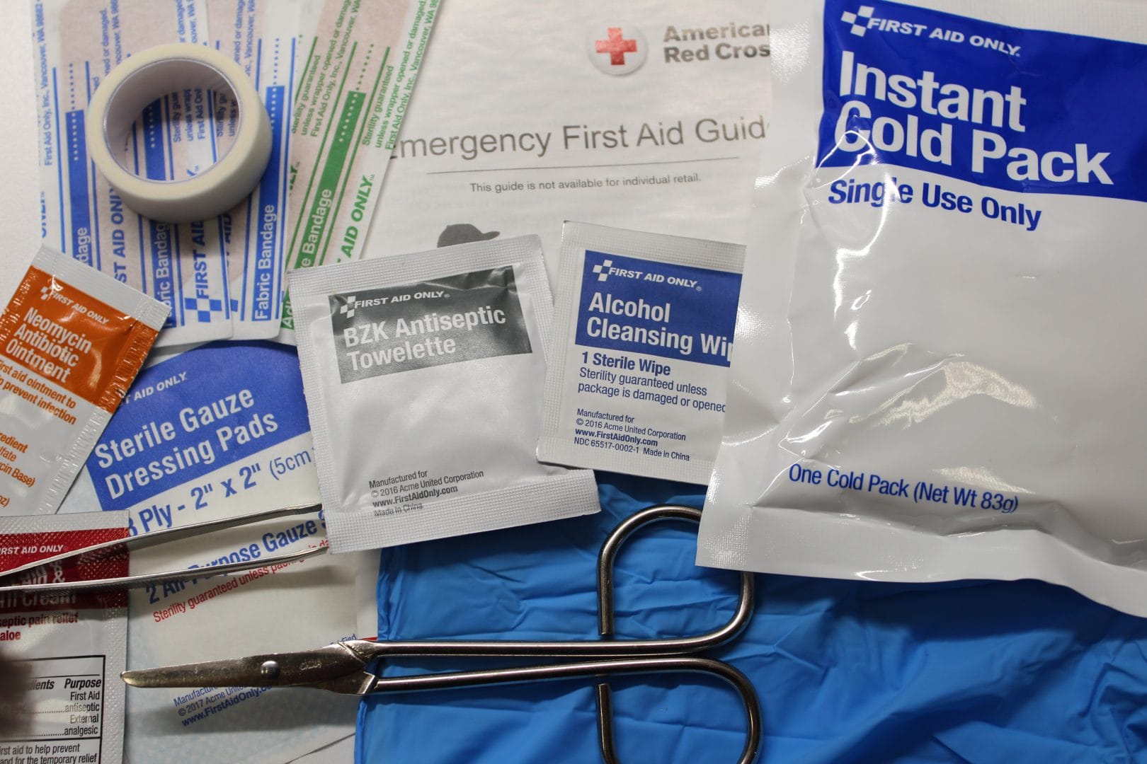 First Aid Supplies Used to Fill Cabinets