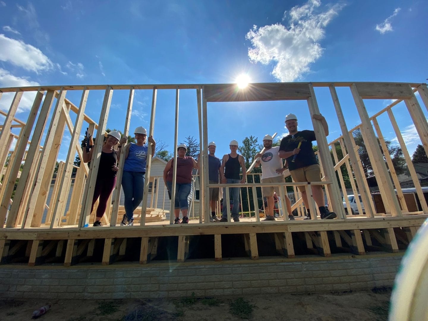 Phelps employees volunteering with Habitat for Humanity in Muscatine.