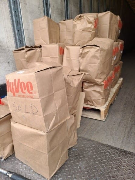Two Weeks of Love Food being Handed Out at the Freezing for Food Event