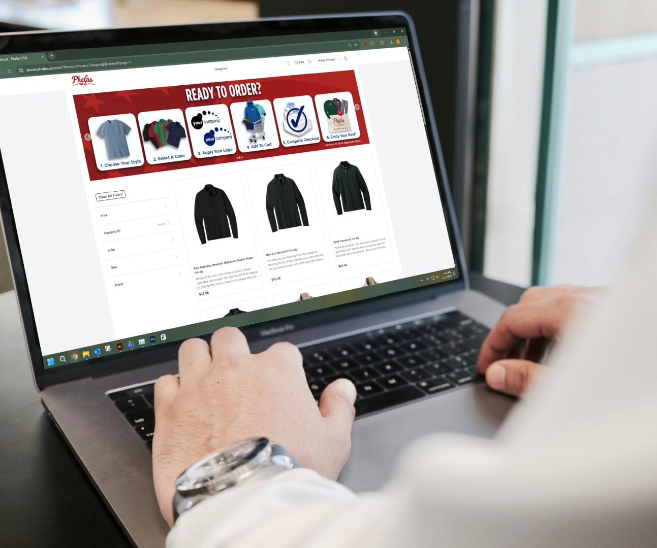 Phelps custom webstore for easily ordering uniforms and apparel.