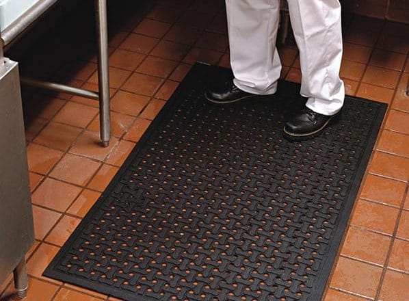 Facility supplies like floor mats that keep your staff safe in the kitchen.